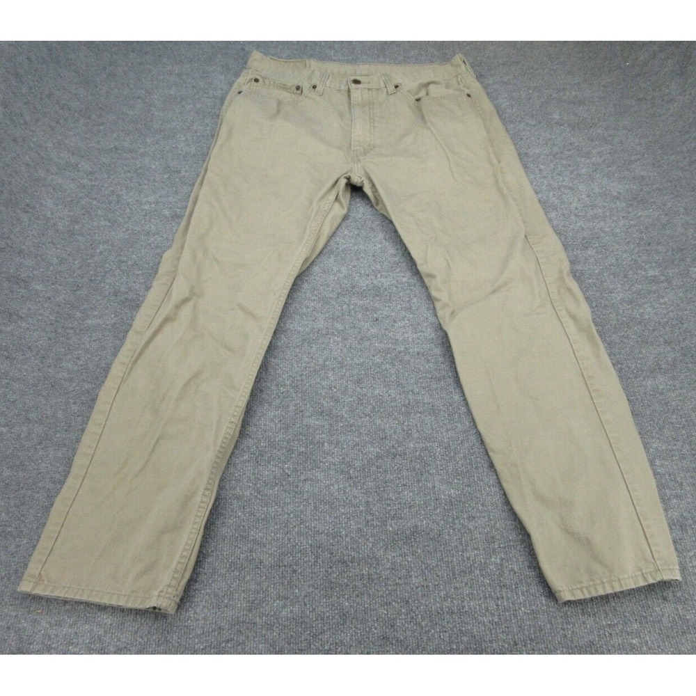 Levi's Mens Pants Regular Fit Tan Khaki 505 Straight Leg 36x32